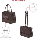 SwissGear 7366 Signature Hardside Expandable Luggage with Spinner Wheels and TSA Lock, Weekender Tote, Chocolate, 2-Piece Set (Weekender/27)