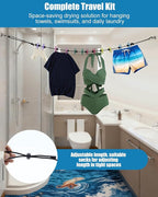 Magnetic Retractable Clothesline for Cruise Ship, 2026 Travel Clothesline with 12 Anti-Slip Clips & Waterproof Storage Bag, Portable Travel Laundry Line, Cruise Essentials for Cabin, Camping, RV
