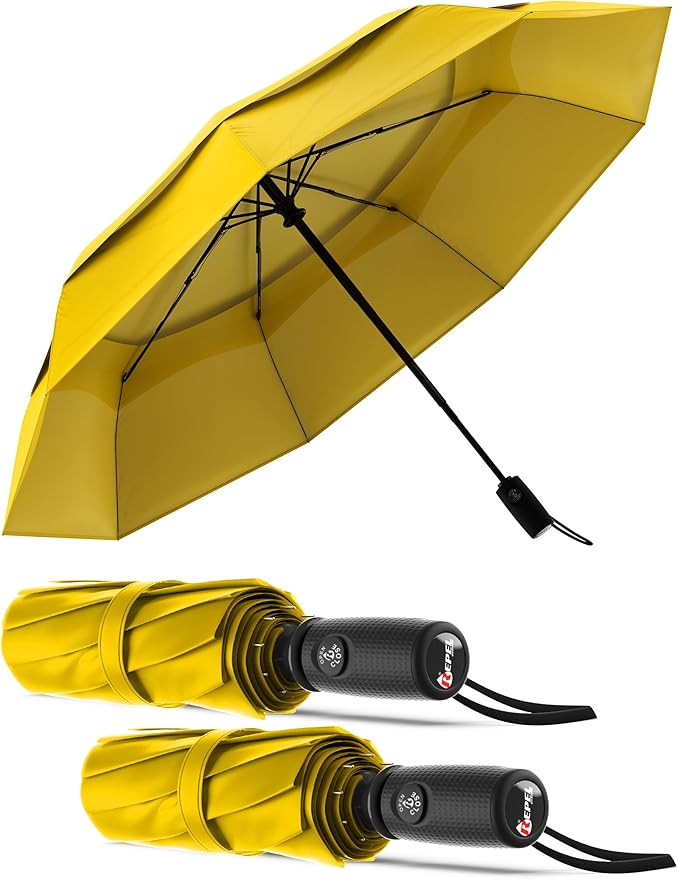 Repel Windproof Travel Umbrella - Compact & Withstands Winds up to 100MPH , Strongest Premium Auto Folding Umbrella for Rain and Sun - Durable, Light & Portable for Women & Men , Fits Backpack & Cars