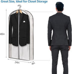 Mskitchen Hanging Clothes Storage with 4" Gusseted Garment Covers (Set of 6) - Clear Suit, Dress, Sweater, Shirt Protectors - 24"x 40"x 4" / 6 Pack
