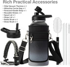 DYSANKY Insulated Water Bottle | Thickened Stainless Steel Vacuum Metal | Portable Sports Water Jug for Gym and Hiking with Straw, Carrier Bag, Handle Strap | BPA-Free 32 oz