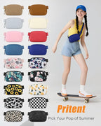 Pritent Fanny Packs for Women Cross Body Bag Waterproof Belt Bag with Adjustable Strap and Zipper Back Pocket Small Crossbody Bags Fashion Waist Packs for Workout Travelling(Blue)