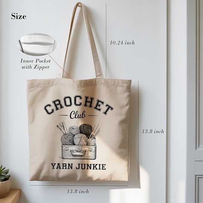 Aesthetic Canvas Tote Bag, Cute Reusable Bags for Women with Inner Pocket