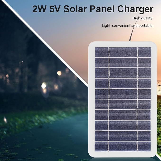 SUNGOOYUE Solar Panel, Portable Small and Lightweight Outdoor Solar Panel Charger for Camera Cell Phone Mobile Power Pack 2W 5V