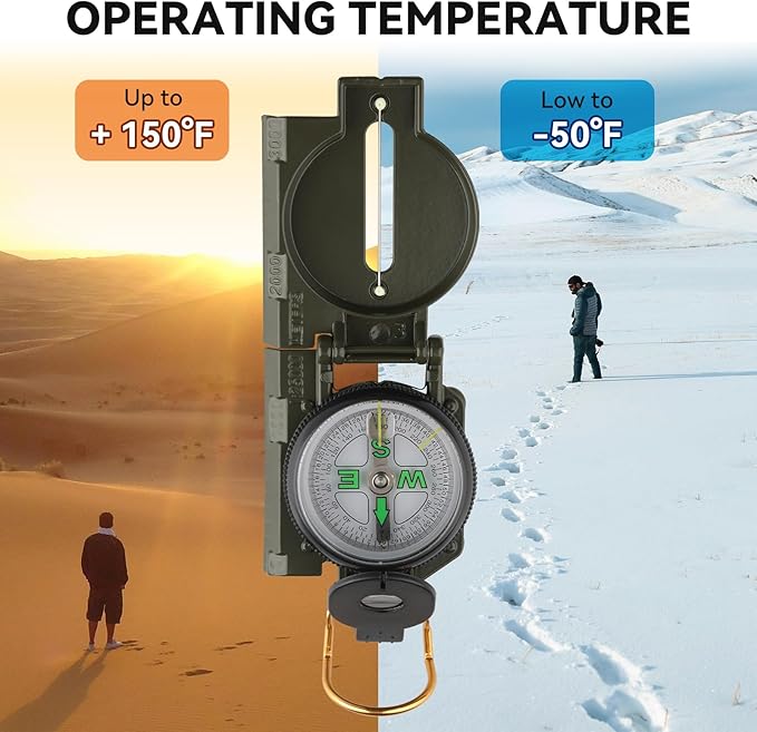 Compass Hiking Survival, Wilderness Survival Compass for Kids- Magnetic Gear Set Navigation Map- Backpacking Camping Hunting Survival