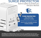 OREI Universal Travel Adapter – All-in-One Worldwide Power Plug Converter with Dual USB Charging Ports – Compatible with USA, EU, UK, AUS