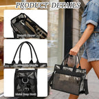 Fammart Iridescent Clear Beach Bag for Women, Jelly Tote Bag Waterproof Sandproof Pool Bag Cruise Vacation Essentials