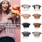 LATMAP 3L TRIPLE ZIP Fanny Packs Belt Bag For Women Men Crossbody Waist Pack Sling Chest Bum Travel Bag Purse Faux Leather Fashion Cute Grey