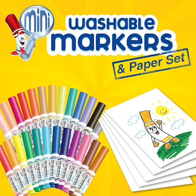 Crayola Pip-Squeaks Washable Marker Set (65ct), Coloring Set, Drawing Art Supplies for Kids, Spring Craft Kit, Travel Activity, Gifts for Kids