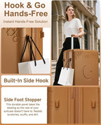 Somago Expandable Carry On luggage with Shock-Absorbing Braking Spinner Wheels Moon Star Design Hard Shell Suitcase with Cupholder TSA Lock (Toffee Brown,Expandable 20 Inch)