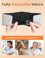 Sleep Mask with Bluetooth 6.0 Headphones, 20H Playtime Sleeping Headphones for Side Sleepers, Adjustable Blackout Eye Mask for Travel Meditation, Noise-Reducing Sleep Mask Gifts for Women Men, Gray