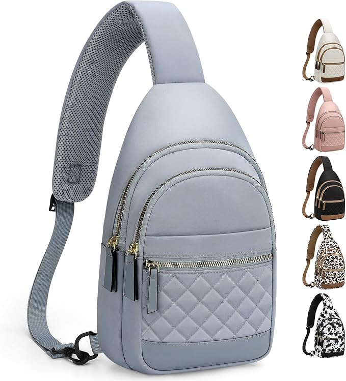 Capolo Sling Bag for Women Men Waterproof Crossbody Bags for Women Trendy Casual Fanny Pack with Convertible Shoulder Strap Chest Bag for Travel Hiking(Blue, Medium)