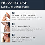 Peace&Quiet PQ Wax Ear Plugs for Sleeping - 30 Silicone Wax Earplugs for Sleeping and Swimming, Gel Ear Plugs for Noise Cancelling, Sound Blocking Level of 32 Db (30 Pillows), Color: White