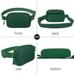 Fanny Pack Crossbody Bag for Women and Men, Belt Bag for Hiking Bum Bag with Adjustable Strap,Casual Cell Phone Pouch，Waist pack for Running Workout Sports Travel Deep Green
