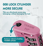 ANVIL TSA Approved Luggage Locks, 4 Digit Combination Travel Suitcase Locks with TSA008 Core and Open Alert Indicator, Zinc Alloy Body. (3, Rose Purple)
