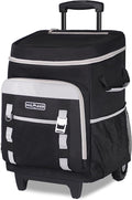 INSMEER Cooler with Wheels and Handle, 80 Cans/50L Rolling Cooler, Portable Soft Sided Cooler with Wheel, 2-in-1 Collapsible Trolley Cart, Large Coolerbag for Grocery Shopping
