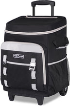 INSMEER Cooler with Wheels and Handle, 80 Cans/50L Rolling Cooler, Portable Soft Sided Cooler with Wheel, 2-in-1 Collapsible Trolley Cart, Large Coolerbag for Grocery Shopping