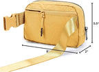 ODODOS Unisex Mini Belt Bag with Adjustable Strap Small Fanny Pack for Workout Running Traveling Hiking, Buff Yellow