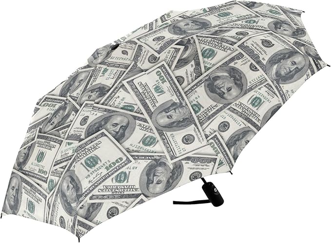 Folding Umbrella Windproof Travel Umbrellas Money Hundred Dollar Bill Light Portable Manual Rain Umbrellas for Man Women