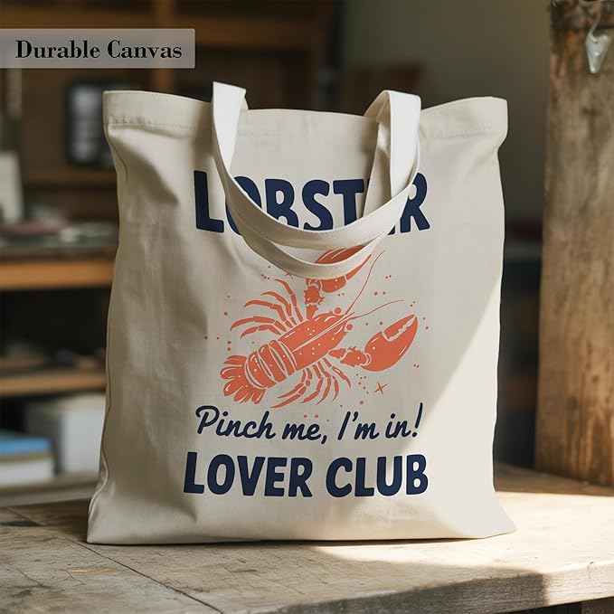 Aesthetic Canvas Tote Bag, Cute Reusable Bags for Women with Inner Pocket
