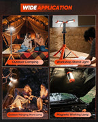 Saker Portable Camping Light with Stand 73inch 20000mAh Rechargeable LED Work Lights 3200 Lumen 4000/6500K Emergency Lights for Camping, Garage, Outdoor Work, Power Outages, Fishing LD18