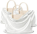 Vonty 3 Pack Silky Dust Bags for Shoes and Purses, Satin Drawstring Bag for HandBags Boots - White Shoe Bag Silk Dust Cover Bag Protector Travel Storage Pouch(23.6 x 19.6 In)