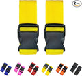 2 Pack Suitcase Straps, Bright Color Adjustable Luggage Belts, TSA Approved (Yellow)