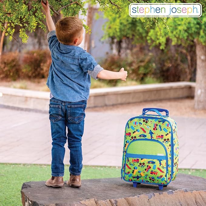 Stephen Joseph, Kids Roling Carry-On Luggage, 12.5"L x 6.5"W x 18"H, Turquoise Floral