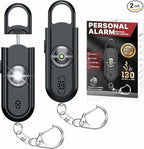 Personal Safety Alarm Keychain for Women 2PCS -130 dB Loud Siren with SOS Strobe Light, Flashlight, Double Speakers, Safe Defense Key Chain for Girls Kids Elders Emergency Call