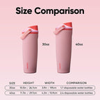 Owala FreeSip Sway Insulated Stainless Steel Water Bottle with Two-Way Spout, Built-In Straw and Bucket Handle, Made for Travel, School, and Sports, 30oz, BPA Free, Leak Proof, Pink Angel Food Cake