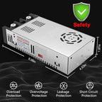 IMAYCC 110V AC to 12V DC Converter Power Supply 12V DC Switch Transformer for LED Strip, LCD Monitor, CCTV, Radio,Car Stereo and Diesel Heater 50A 600W