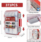 RHINO RESCUE 371 Pieces OSHA All-Purpose First Aid Kit, 100-Person Home & Office Professional Medical Supplies, Ideal for Emergency, School, Business