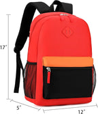 Backpack Set for Girls Boy Kids Backpack with Lunch Box for Elementary Primary Kindergarten School Bag (Red Black Set, Large)