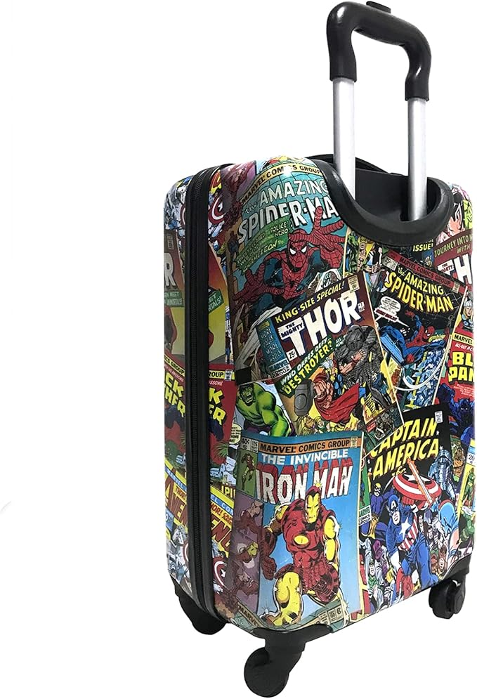 Fast Forward Marvel Comic Heroes Hard-Sided Tween Spinner Luggage, 20 Inches Carry-On Travel Trolley Marvel Suitcase for Kids