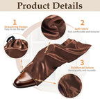 Ersmak 6 Pack Shoe Bags for Travel - Satin Shoe Bag with Drawstring - Brown Shoe Storage Bags for Protecting Storage Shoes - 17.7 x 7.9 In