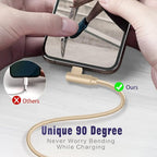 iPhone Charger,3 Pack 10FT Lightning Cable [Apple MFi Certified] iPhone Fast Charging Cable 90 Degree Nylon Braided Cord Compatible with iPhone 14/13/12/11 Pro Max/XS MAX/XR/XS/X/8/7/Plus/iPad