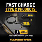 DEWALT Magnetic Power Bank 5,000mAh and 49.5W USB & USB C Wall Charger, Power Delivery