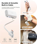 TORRAS iPhone 16 Portable Charger, 5000mAh 22.5W Power Bank with Built-in USB-C Cable, Fast Charge Battery Pack for iPhone 17/16/15, Galaxy S25, Google for Travel Outdoor Hiking Backup Battery, White
