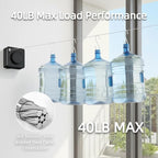 15.7Ft Retractable Clothesline Indoor & Outdoor, Heavy Duty Anti-Sag Wall Mounted Stainless Steel Laundry Drying Line for Balcony, Laundry Room, Bathroom, Motorhome, Dormitory, Travel