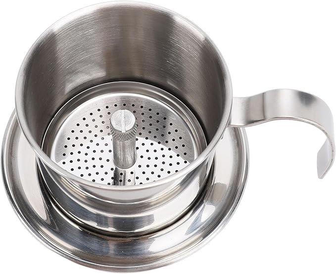 SUNGOOYUE Portable Stainless Steel Drip Maker with Vietnamese Coffee Filter, Handcrafted Manual Brewing for Coffee Connoisseurs, 200ml Capacity