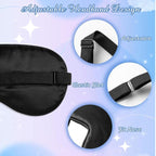 BBTO 4 Pcs Silk Sleep Eye Masks Smooth Soft Satin Eye Covers with Adjustable Strap Blindfold for Sleeping Blocking Out Lights Travel Relaxation (Black)