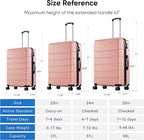 OLIXIS 24 Inch Luggage, Hardside Suitcase with Spinner Wheels, Lightweight ABS Hard Shell Checked Luggage, TSA Approved Lock, Expandable Medium Suitcase for Travel & Business–Pink