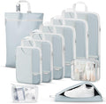 Percover Compression Packing Cubes 10-Piece Set, Packing Cubes Compression for Travel with Toiletry Bag, Laundry Bag & Shoe Bag, All-in-One Travel Organizer for Carry On & Checked Luggage, Slate Blue