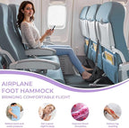 Babenest Airplane Foot Hammock, Foldable Leg Rest Support with Adjustable Strap and Thicken Bottom, Portable Under Desk Flight Footrest Holder for Air Travel, Office & Car