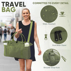 Travel Duffle Bag, Weekender Travel Bag Men Small Gym Bag for Women, Hospital Bag for Labor and Delivery, Overnight Bag Luggage Bag with Trolley Sleeve, Airplane Travel Essentials for Flying(Green)