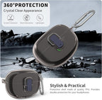 [Secure Lock] for Bose Ultra Open Earbuds Case(2024), TUDIOW Clear TPU Shockproof Protective Cover for Bose Open Ear Wireless Earbuds Accessories with Cleaning Kit & Keychain (Clear Grey)