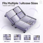 Veken 11 Set Compression Packing Cubes for Travel Essentials,Compressible Expandable Large Luggage Suitcase Organizer Bags for Clothing,Durable Space Saver Storage Bags with Toiletry Bags(Purple Gray)