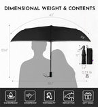 Windproof Travel Umbrella - Manual Open Close with No Rebound for Seniors & Kids, 43" Compact and Portable for Rain, Thoughtful Gift for Wife Husband Child