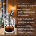 Nitro Cold Brew Coffee Maker, 64oz SS Mini Keg Cold Brew Maker, Nitro Coffee Machine System with Pressure Relief Valve & Stout Creamer Faucet Nitro Keg Coffee Growler Gift for Coffee Lovers