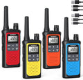 NXGKET Walkie Talkies for Adults Long Rang NOAA Weather Alerts, Rechargeable Walkie Talkies 2 Way Radio 22 FRS Channel with 1800mAh Li-ion Battery USB-C Cable Outdoor Cruises Camping, 4 Pack